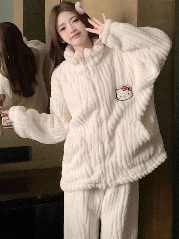 【ホーム・生活】バンドカラー上下セットルームウェアF8461