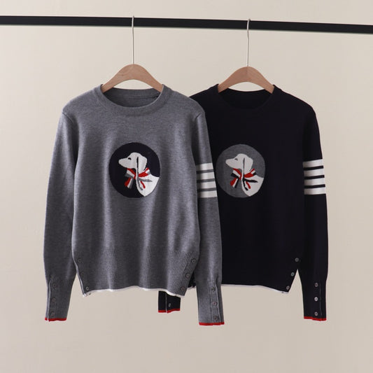 【tops】ラウンドネック長袖ニットセーターG23537