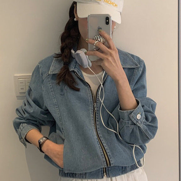 【outer】ファスナー長袖デニムアウターG23274