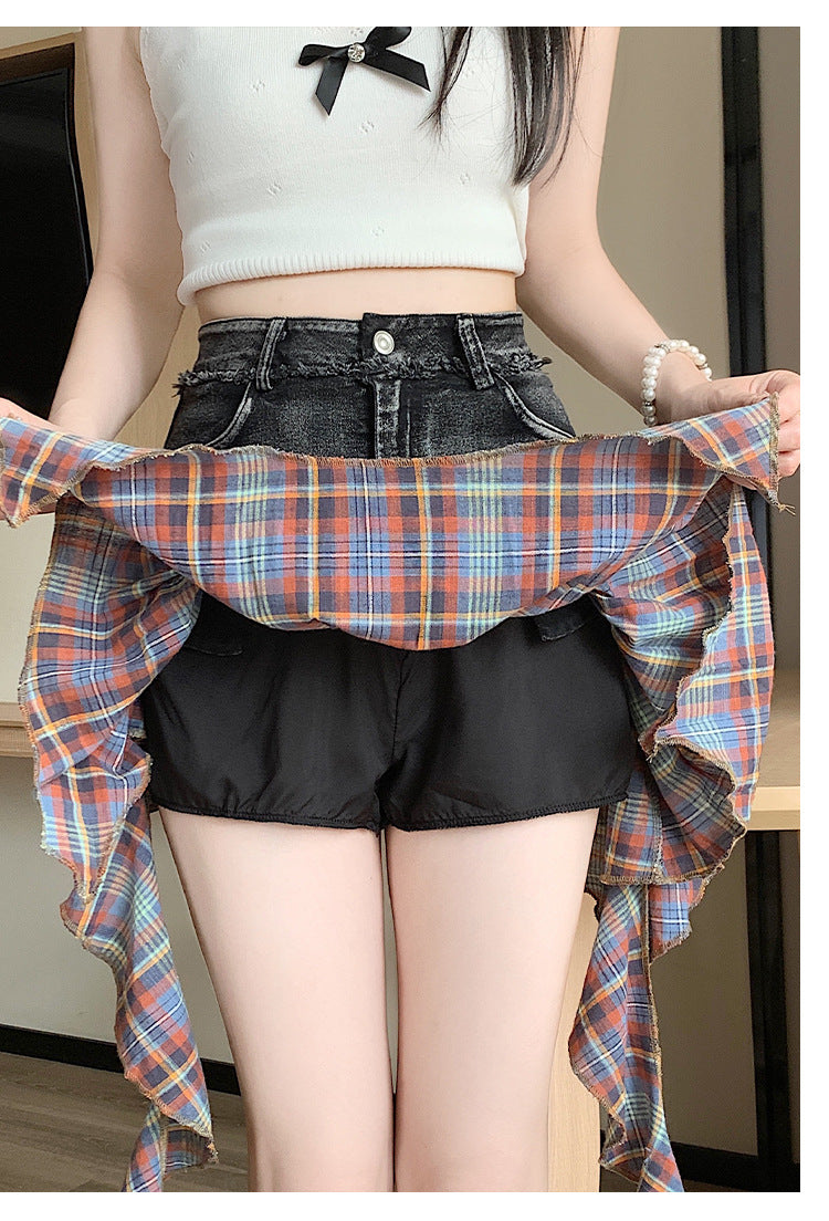 【bottoms】イレギュラー切り替えデニムスカートG22402