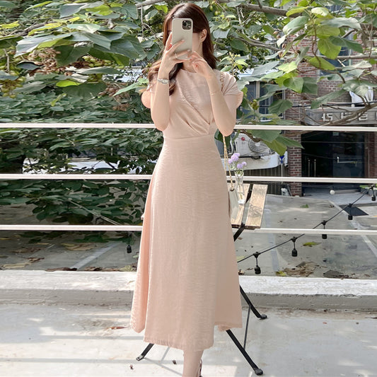 【dress】ラウンドネックギャザーデートワンピースG21971