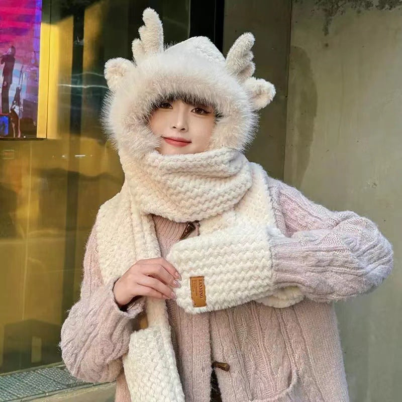 【小物】あったか一体化帽子F8311