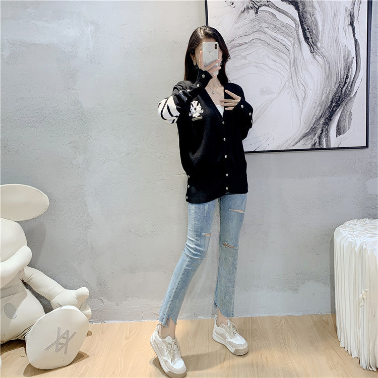 【outer】ファッションニットカーディガンG23454