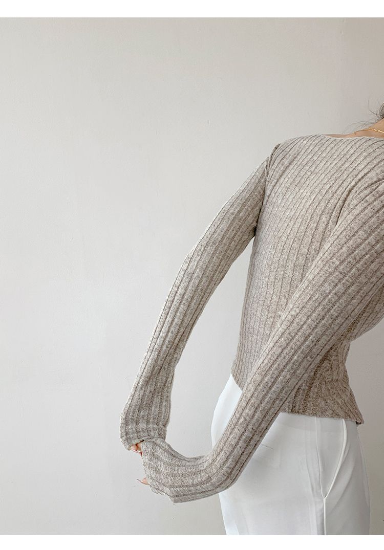 【outer】ラペルニットカーディガンF8419