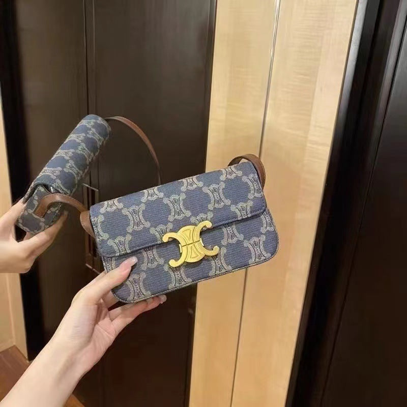 【小物】配色ハンドバッグF8079