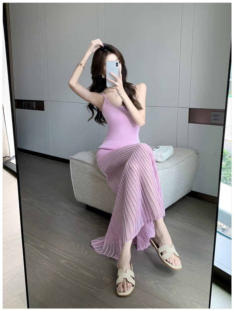 【dress】マーメイドニットキャミワンピースG22603