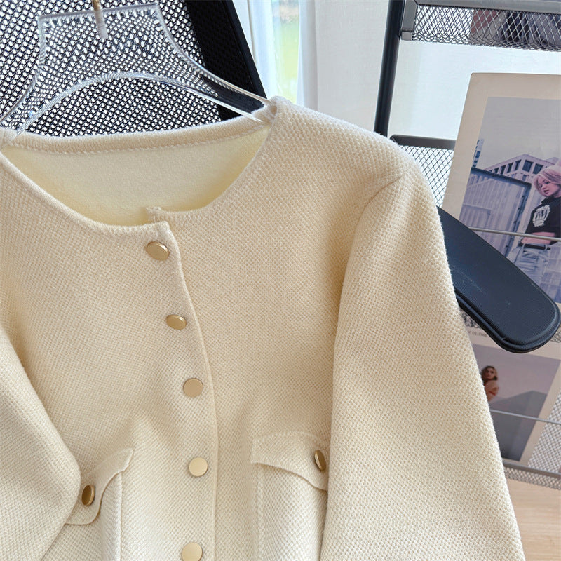 【outer】ラウンドネックニットカーディガンG23243