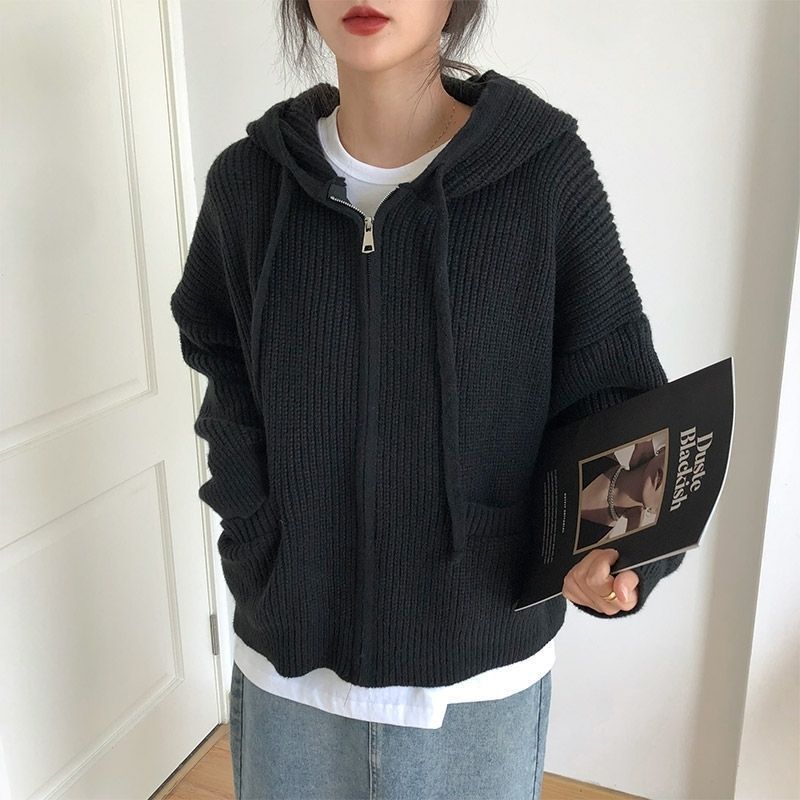 【outer】ラウンドネックニットカーディガンF8339