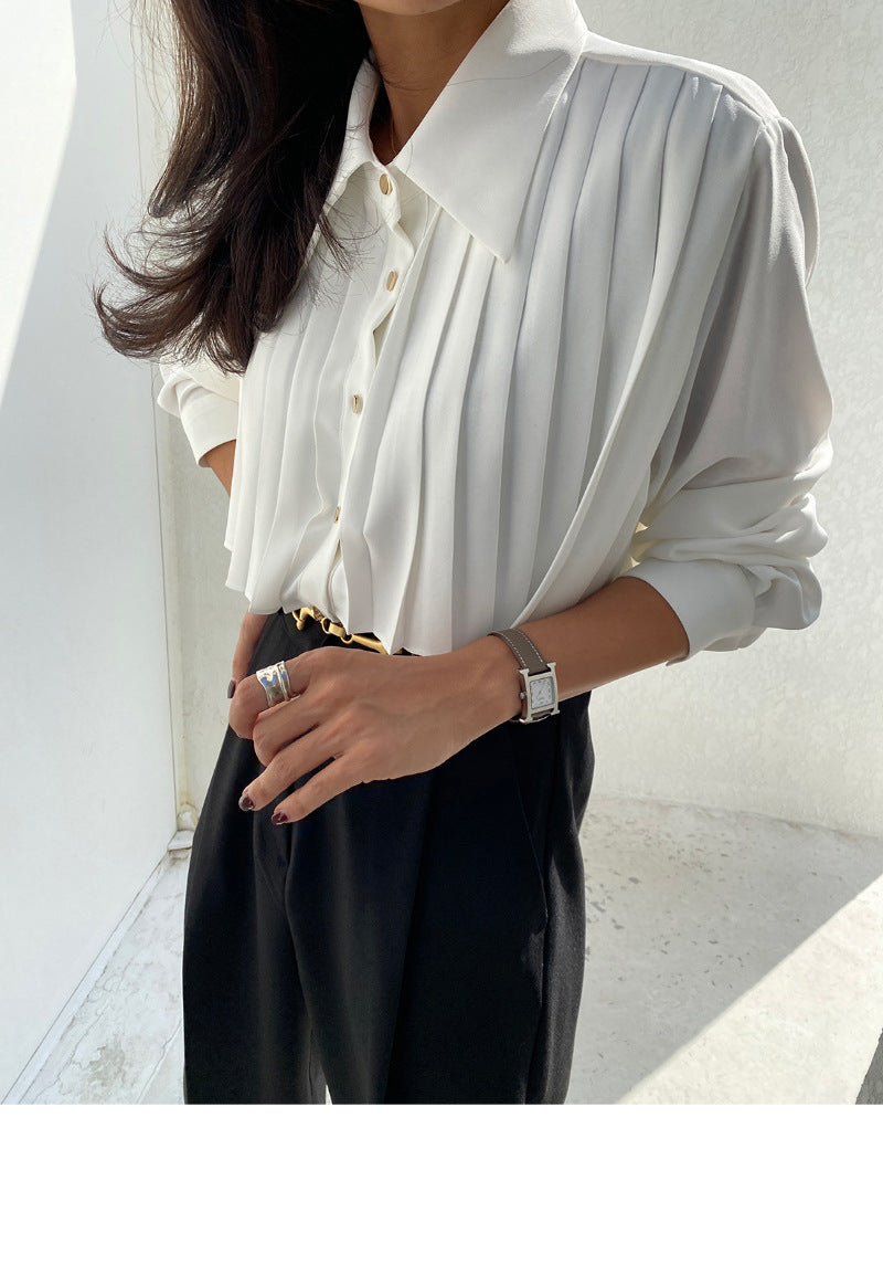【tops】ラペルギャザーブラウスF8375
