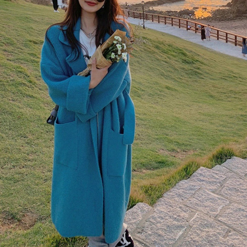 【outer】大きいラペルニットカーディガンF8323