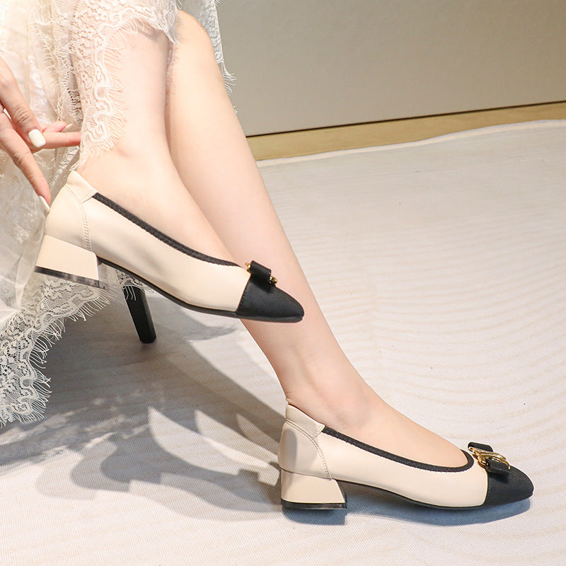 【shoes】履きやすいミドルヒールパンプスG23645