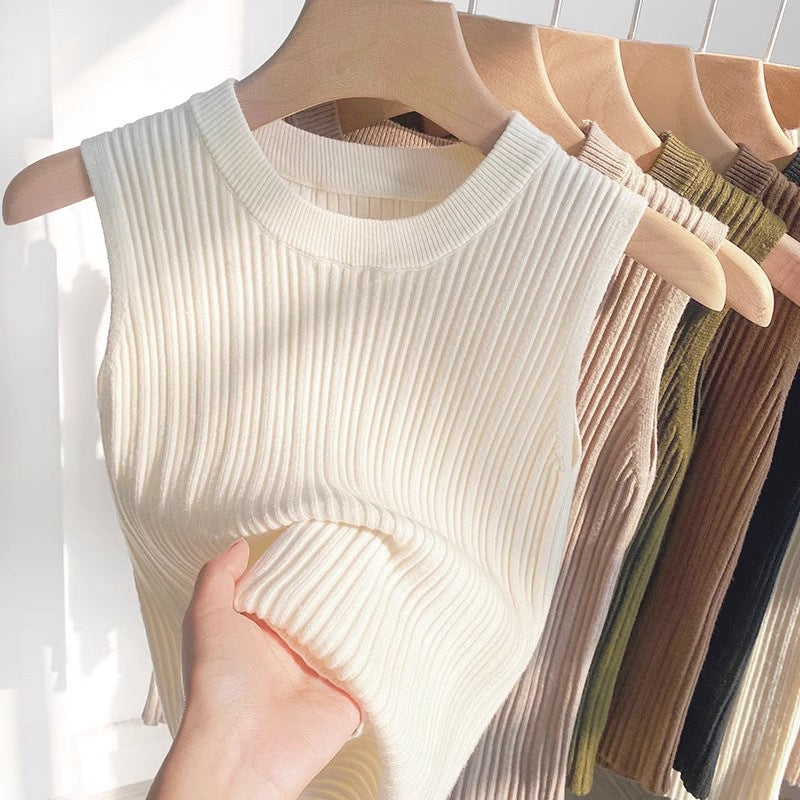 【tops】6色ニットタンクトップF7583