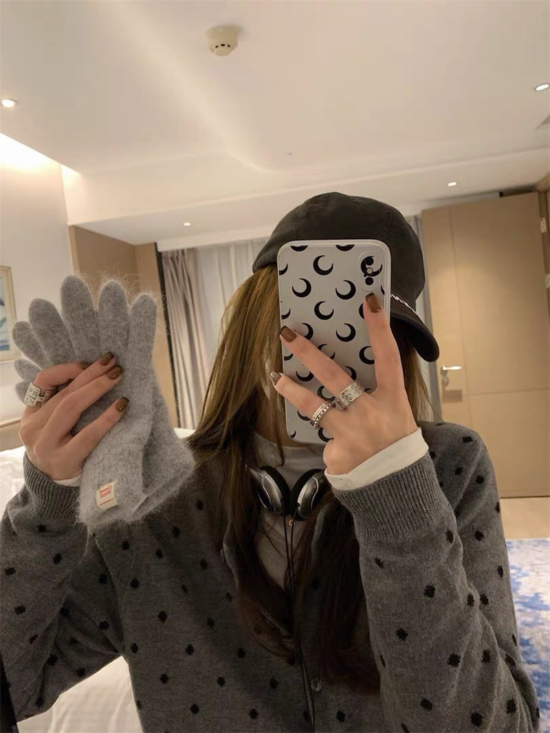 【outer】2色長袖ドット柄カーディガンF8245