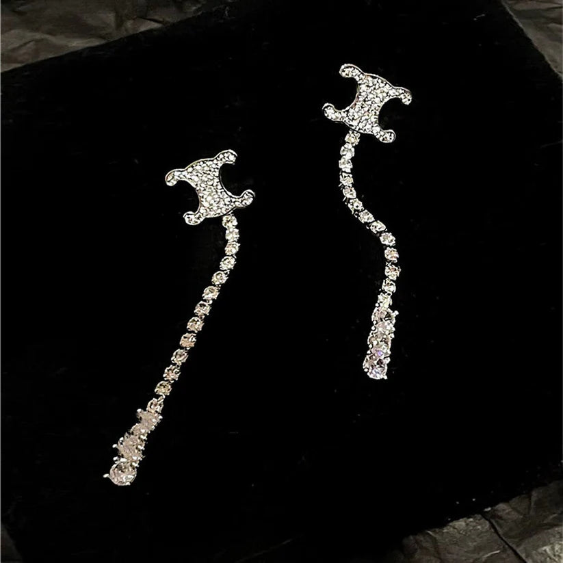 【小物】ラインストーンロングピアスアクセサリーG21606