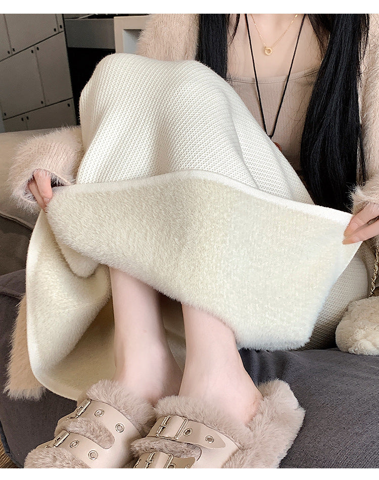 【bottoms】厚手裏起毛ニットスカートG24425