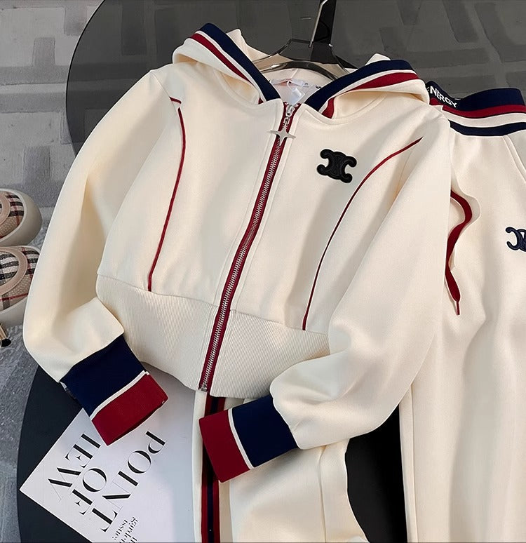 【set】フード付きパーカー＋ガウチョパンツ2点セットF8146