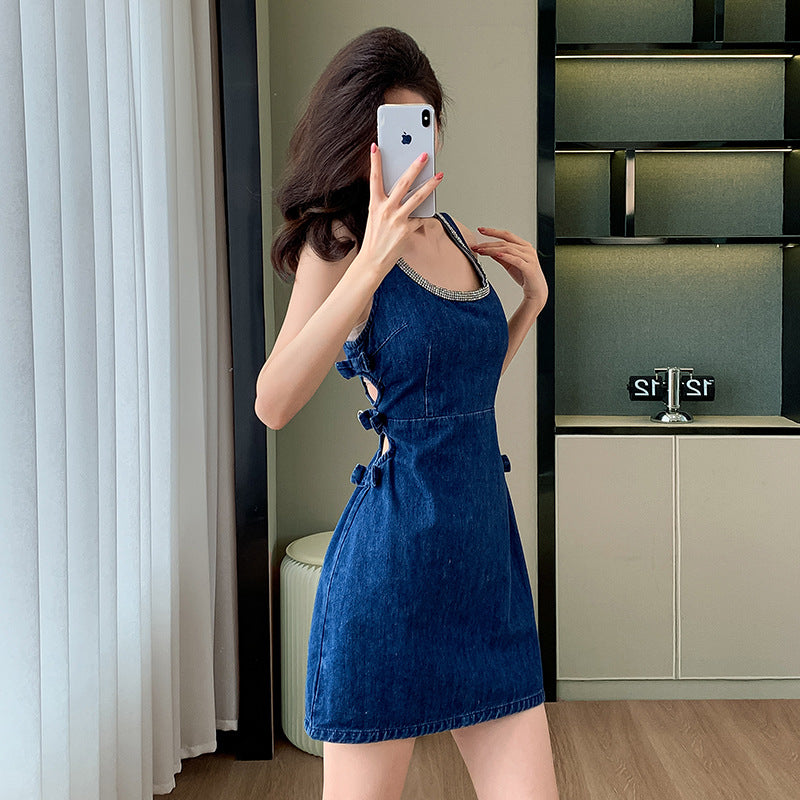 【dress】ノースリーブデニムデートワンピースG21970