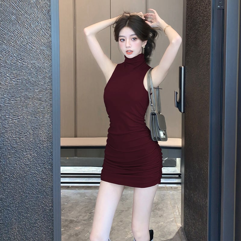 【dress】ノースリーブ裹起毛ワンピース　M28104
