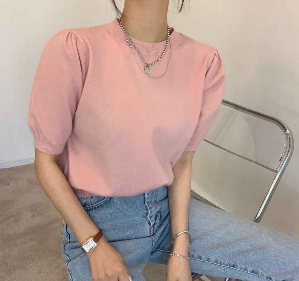 【tops】5色ニットＴシャツF7426