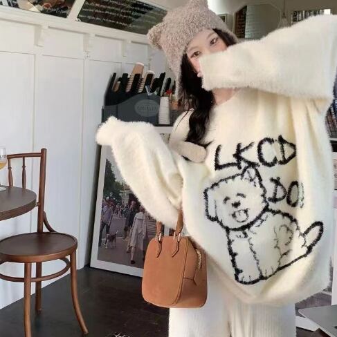 【tops】クルーネックニットセーター　M18593