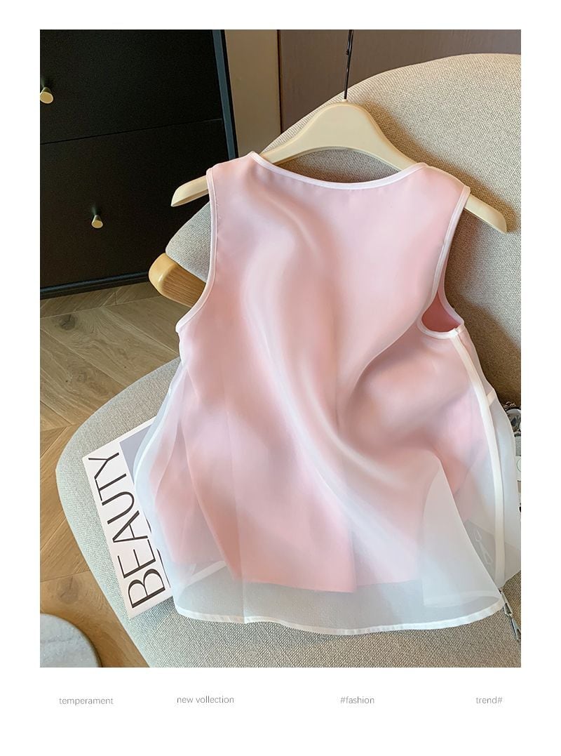 【tops】Vネックノースリーブトップス　M24803