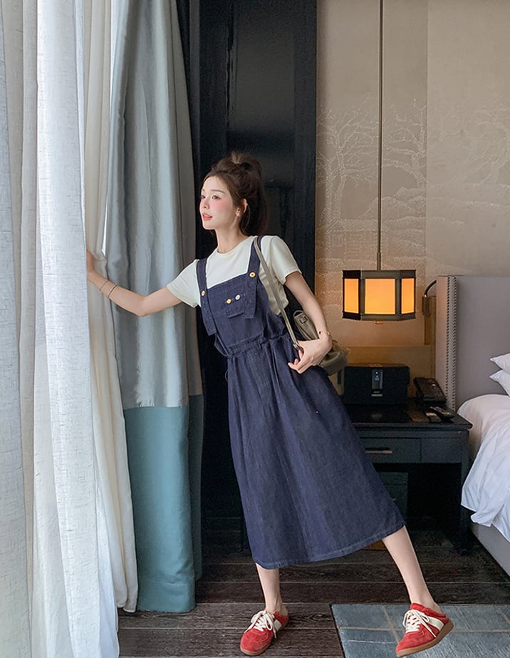 【dress】デニムサロペットスカート Q8321