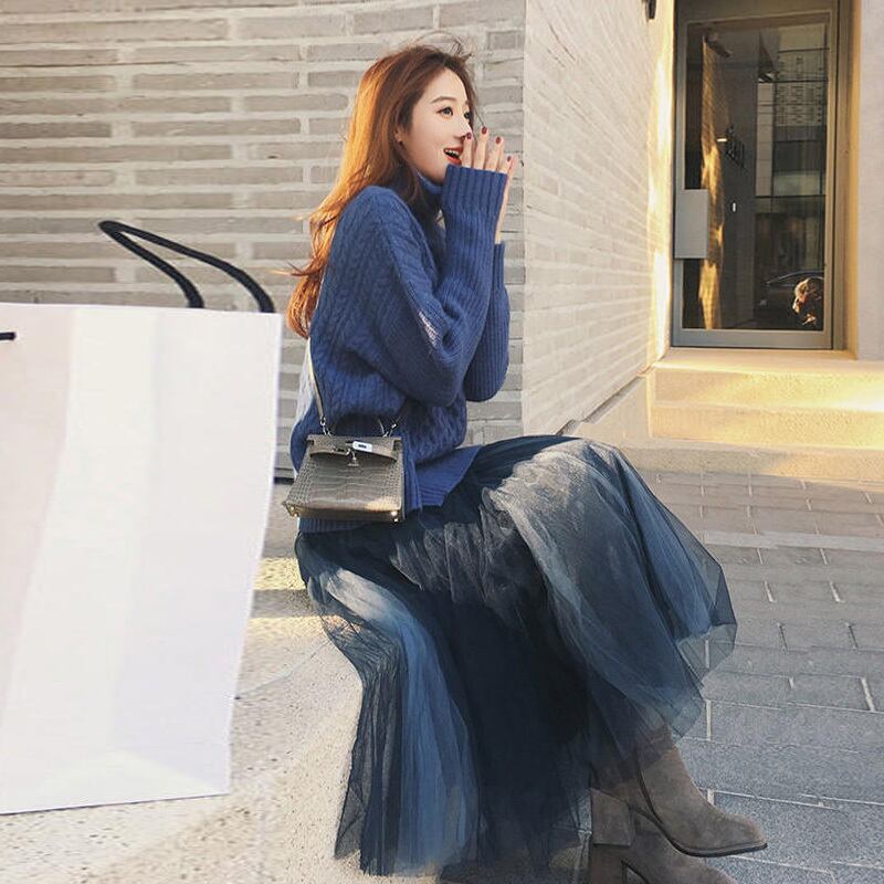 【set】秋冬新作好感度UP!気質満点レトロエレガントオシャレセーター+スカート２点セット G4116