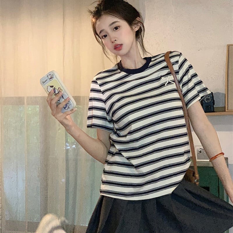 【tops】ボーダー柄Tシャツ　M25136
