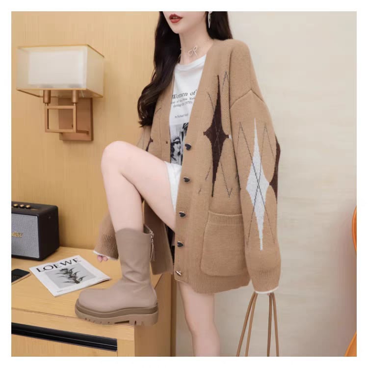 【outer】Vネックニットカーデ　M28166