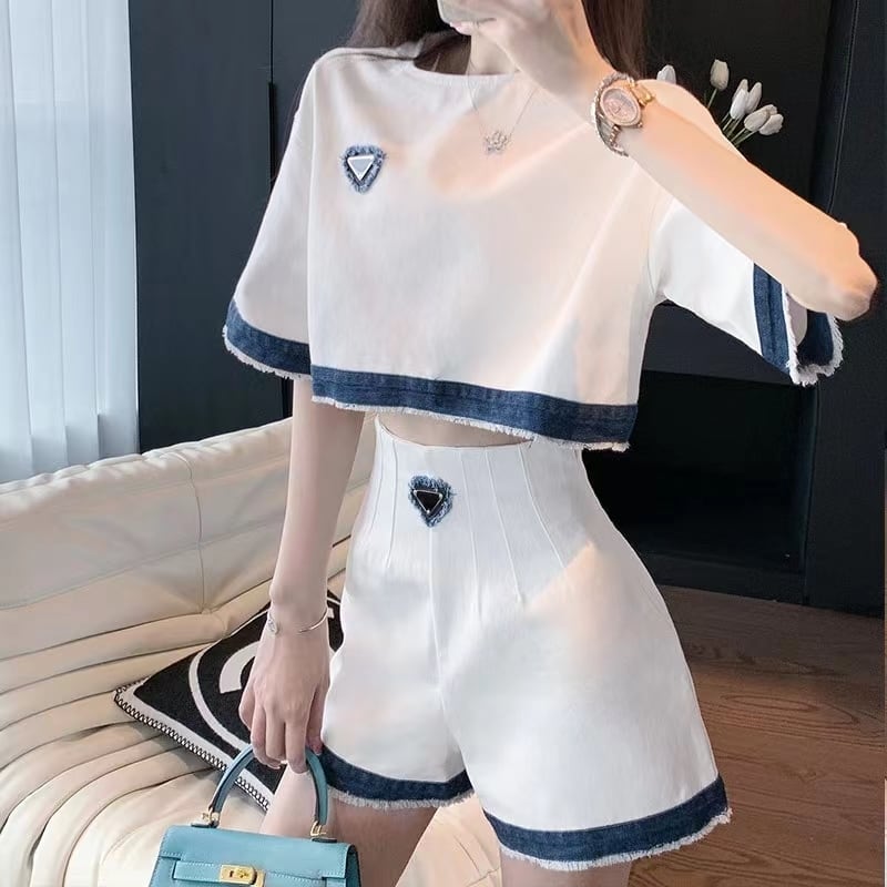 【set】高級感気質満点トップス+ショートパンツオシャレ２点セット G8251