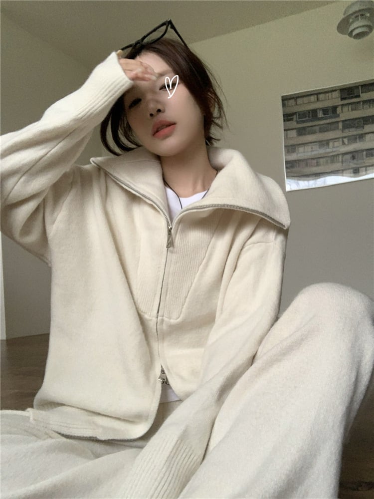 【set】ニットカーデ×ワイドパンツセット　M26916