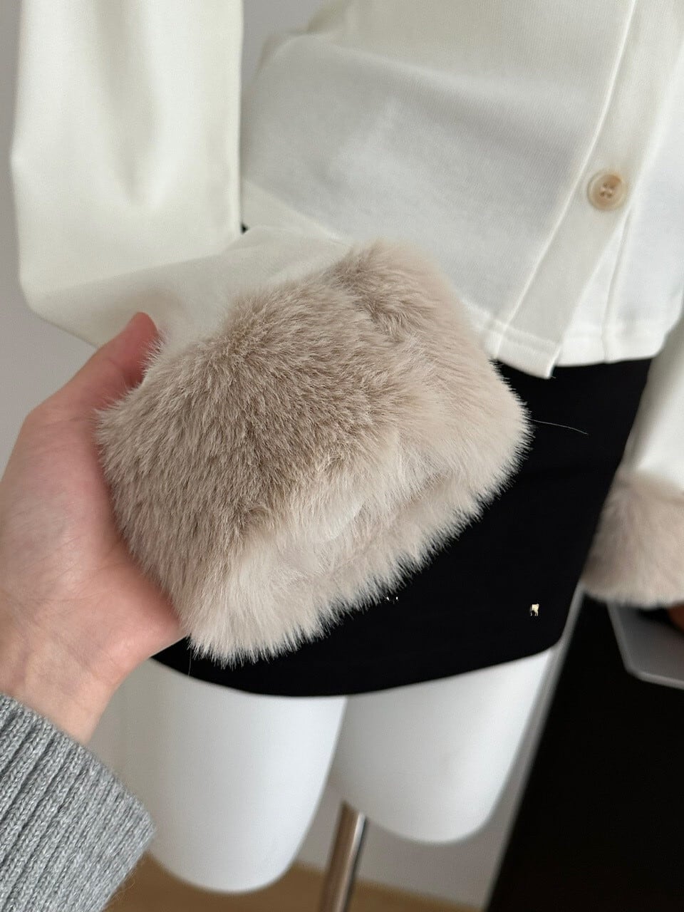 【outer】ファーニットカーデ　M28370