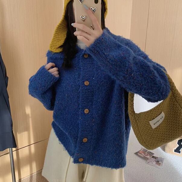 【outer】スタンドネックニットカーデ　M28753