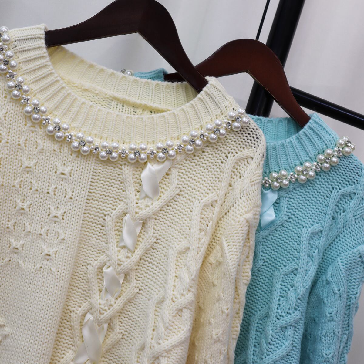 【tops】パールニットセーター　M18795