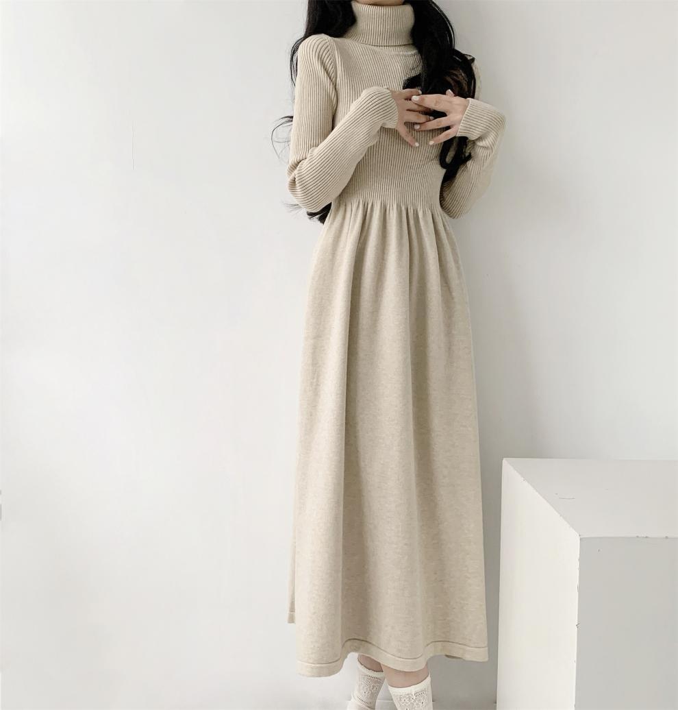 【dress】ハイネックニットワンピース　M28030