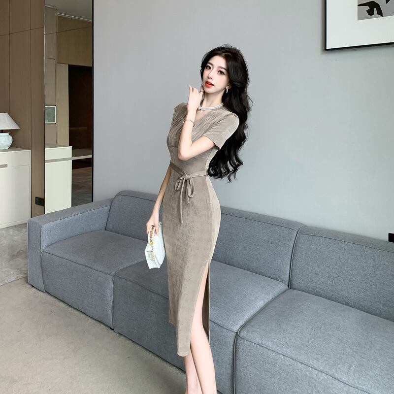 【dress】Vネックワンピース G20323