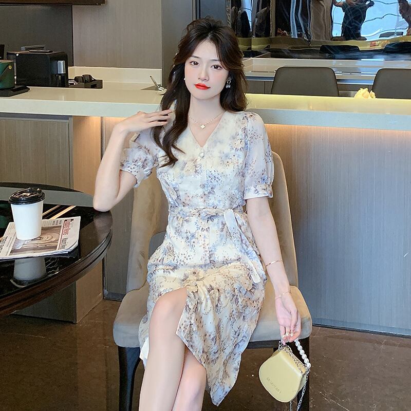 【dress】Vネック花柄ワンピース G20485