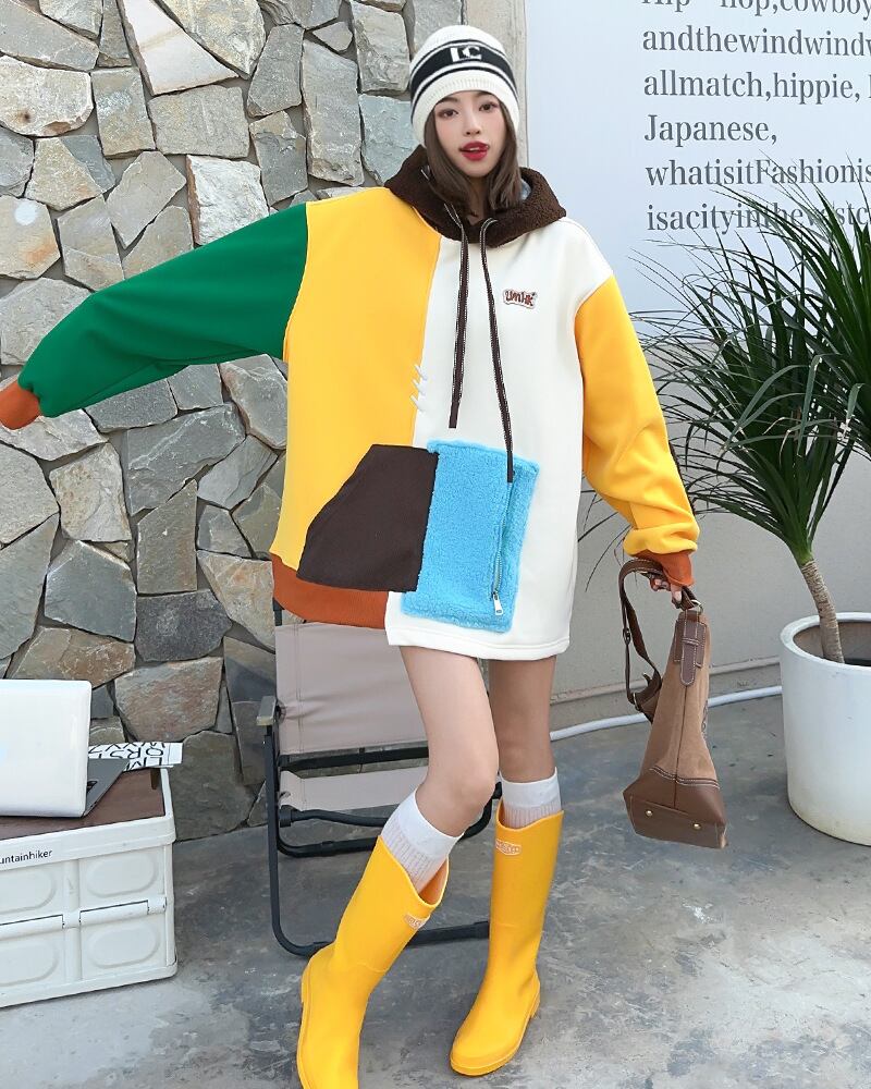 【tops】切り替え裏起毛フーディー      N2161