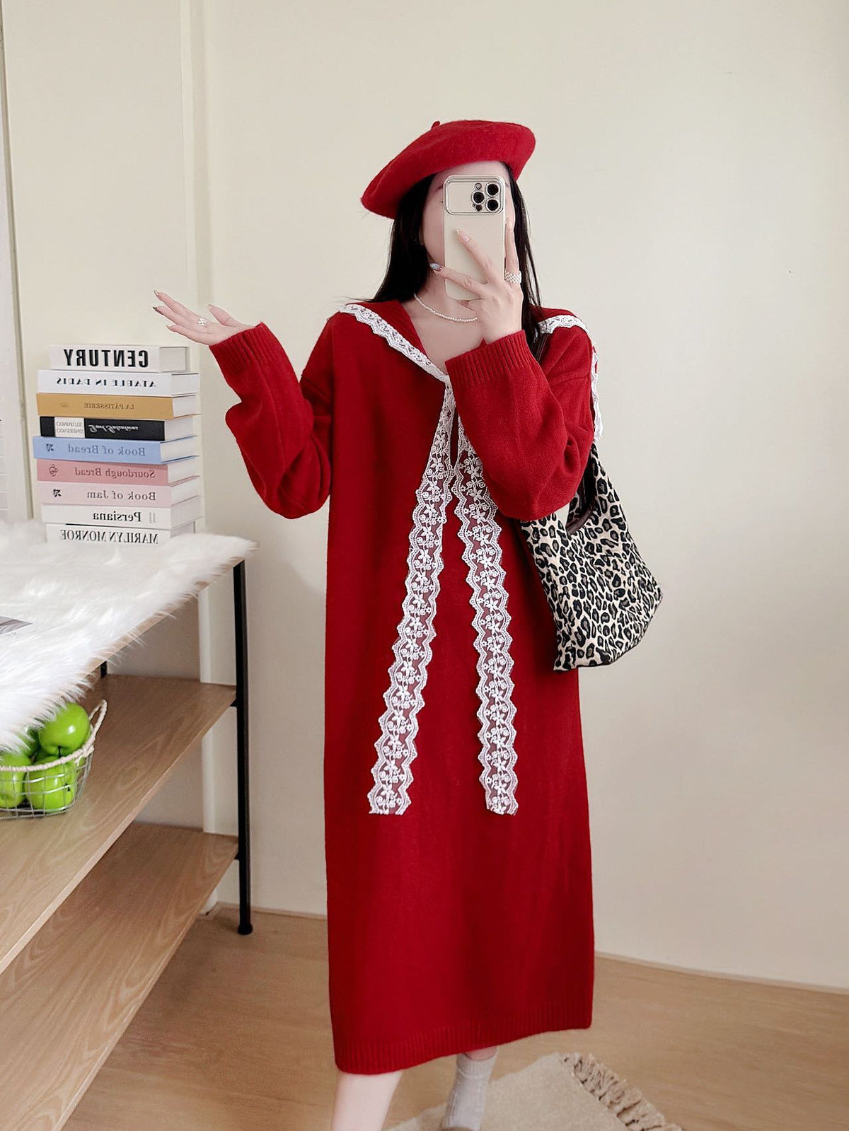 【dress】セーラーカラーニットワンピース Q7770