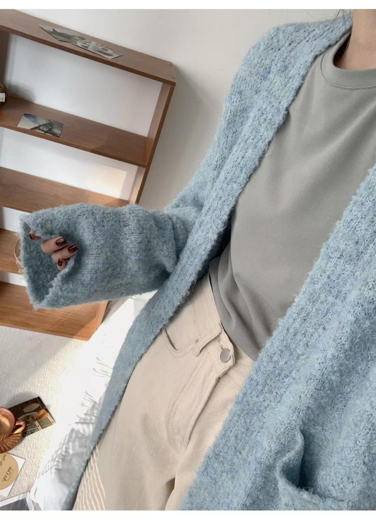 【outer】ロング丈ニットカーデ　M25674