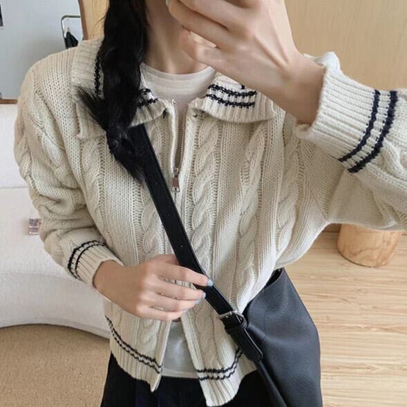 【outer】Wジップニットカーデ　M29079