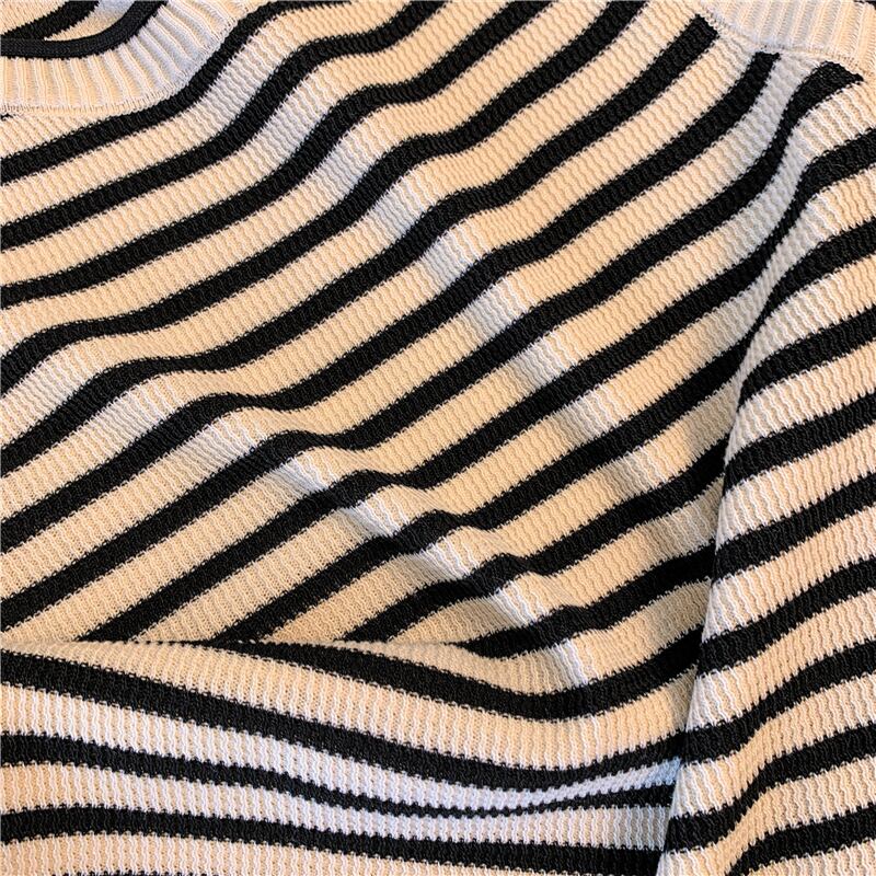 【tops】ボーダー柄ニットタンクトップF7178