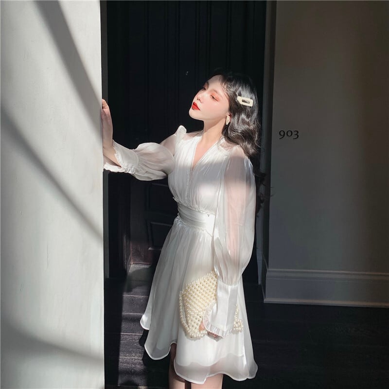 【dress】パフスリーブワンピース　M29992
