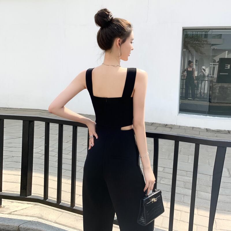 【set】ノースリーブ透かし彫りオールインワンF7263