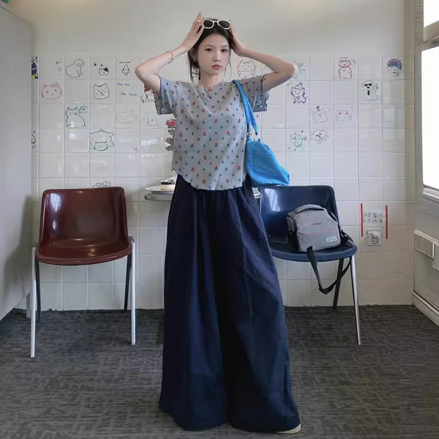 【set】Tシャツ×ワイドパンツセット　M24788