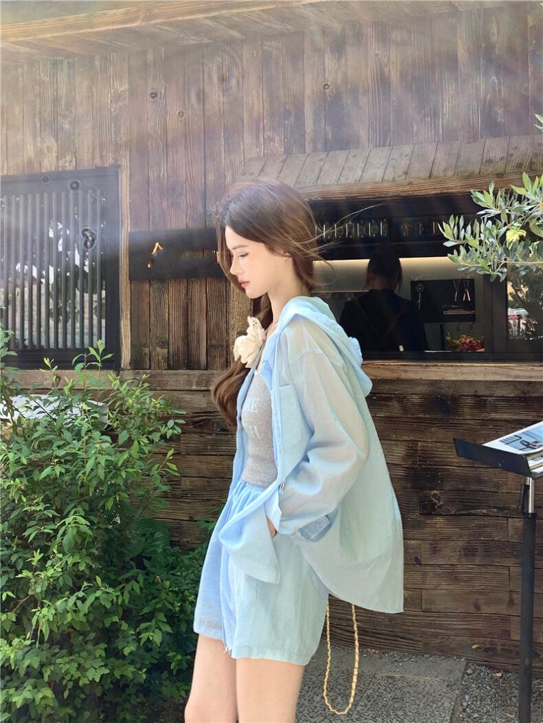 【set】ブラウスアウター+キャミソール+ショートパンツ3点セットG21290