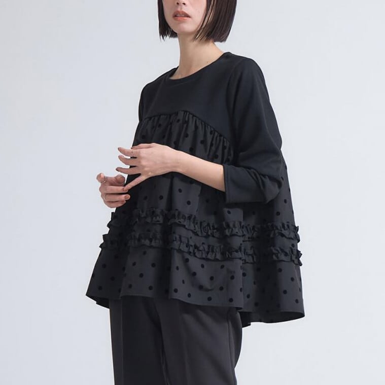 【tops】ドット柄プルオーバー　M28043