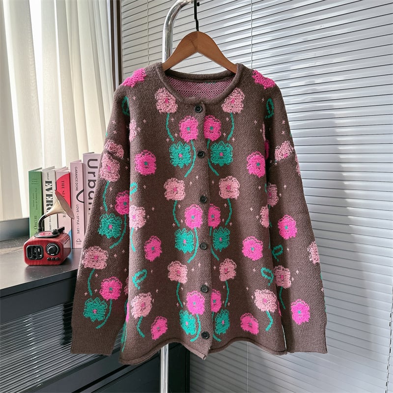 【outer】刺繍ニットカーデ　M25869
