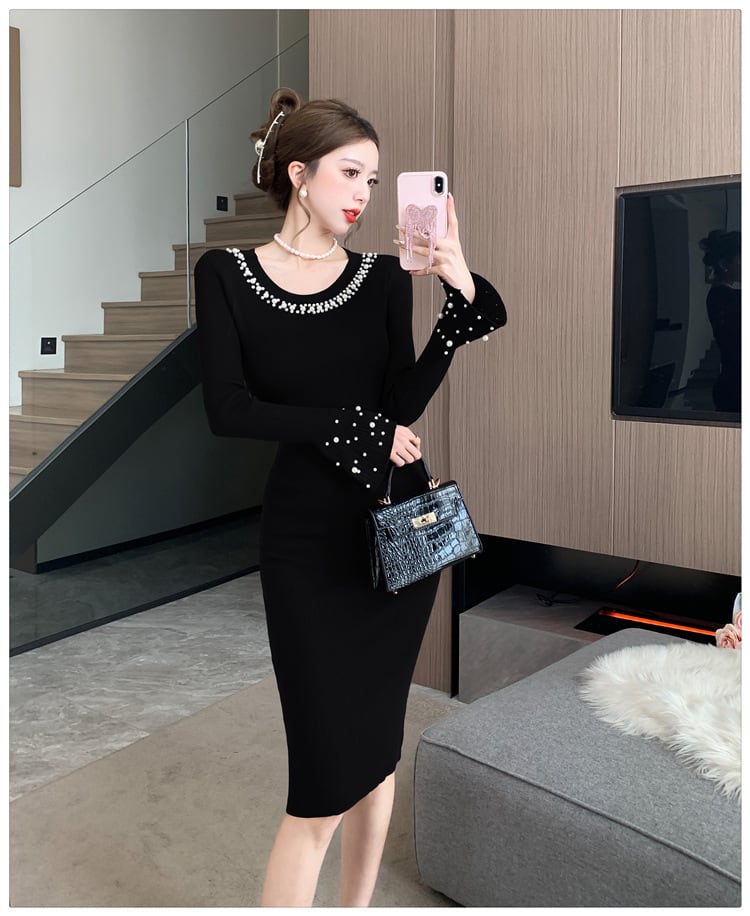 【dress】パールニットワンピース　M27487