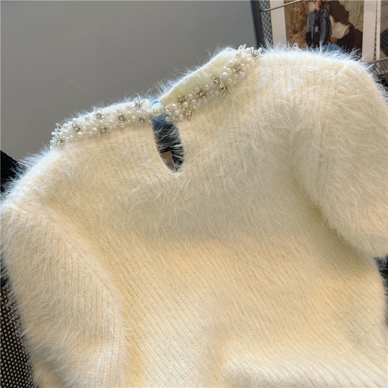 【tops】パールニットセーターアームカバー付き　M26419
